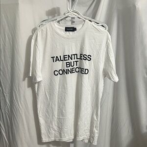 TALENTLESS White Tee with Black Text